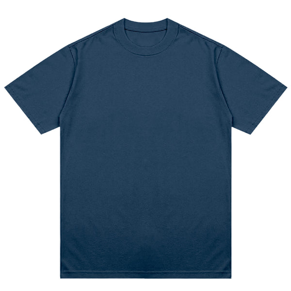 Camiseta Azul Marinho 100% algodão T-Shirt 30.1 Penteado