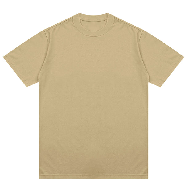Camiseta Bege Claro 100% algodão T-Shirt 30.1 Penteado